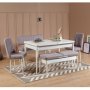 HANAH HOME Trpezarijska klupa Vina Bench Soho White - slika 2