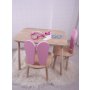 HANAH HOME Dečiji sto i stolica Bunny One Chair Set Pink Brown - slika 1