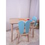 HANAH HOME Dečiji sto i stolica Bunny One Chair Set Baby Blue Brown - slika 1