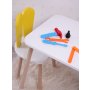 HANAH HOME Dečiji sto i stolica Bunny One Chair Set Yellow White - slika 1