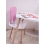 HANAH HOME Dečiji sto i stolica Bunny One Chair Set Pink White - slika 2
