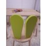 HANAH HOME Dečiji sto i stolice Bunny Two Chair Set Pistachio Green Brown - slika 3