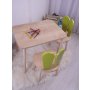 HANAH HOME Dečiji sto i stolice Bunny Two Chair Set Pistachio Green Brown - slika 1