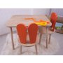 HANAH HOME Dečiji sto i stolice Bunny Two Chair Set Orange Brown - slika 1