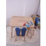 HANAH HOME Dečiji sto i stolice Bunny Two Chair Set Blue Brown - slika 1