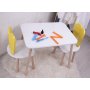 HANAH HOME Dečiji sto i stolice Bunny Two Chair Set Yellow White - slika 1