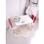 HANAH HOME Dečiji sto i stolice Bunny Two Chair Set Red White - slika 1
