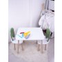 HANAH HOME Dečiji sto i stolice Bunny Two Chair Set Green White - slika 1