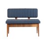 HANAH HOME Trpezarijska klupa Vina Bank Dark Blue Walnut - slika 1