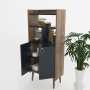 HANAH HOME Višenamenski ormar Lagomood Kiler Anthracite Walnut - slika 3