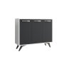 HANAH HOME Višenamenski ormar Piffa White Anthracite - slika 3