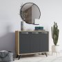 HANAH HOME Višenamenski ormar Piffa Oak Anthracite - slika 2