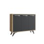 HANAH HOME Višenamenski ormar Piffa Oak Anthracite - slika 4
