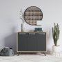 HANAH HOME Višenamenski ormar Piffa Oak Anthracite - slika 1