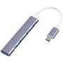 E-GREEN USB 3.1 tip C - HUB 4port USB 3.0 crni - slika 1