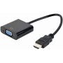 GEMBIRD HDMI to VGA adapter, HD15, M/F, 15cm, crni (A-HDMI-VGA-04) - slika 1