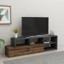 HANAH HOME TV polica Duru Light Walnut Anthracite - slika 1