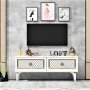 HANAH HOME TV polica Arel White Gold - slika 1