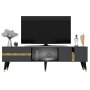 HANAH HOME TV polica Vania Anthracite Gold - slika 3