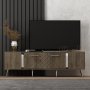 HANAH HOME TV polica Detas Walnut Silver - slika 1