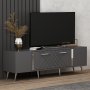 HANAH HOME TV polica Detas Anthracite Silver - slika 2