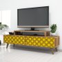 HANAH HOME TV polica City Walnut Yellow - slika 1
