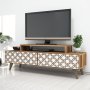 HANAH HOME TV polica City Walnut White - slika 1