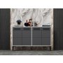 HANAH HOME TV polica Stria White Anthracite - slika 1