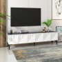 HANAH HOME TV polica Artemis White Anthracite - slika 1