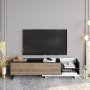 HANAH HOME TV polica Parion White Black Walnut - slika 1