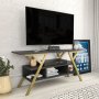HANAH HOME TV polica Minerva Gold Anthracite - slika 2