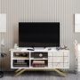 HANAH HOME TV polica North White Gold - slika 2