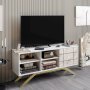 HANAH HOME TV polica North White Gold - slika 1
