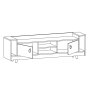 HANAH HOME TV polica Tyler Oak Anthracite - slika 4