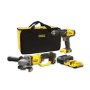 STANLEY Fatmax aku bušilica i aku ugaona brusilica 18V 2 x 2.0Ah set SFMCK471D2S-QW - slika 1