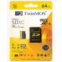 TwinMOS 64GB TM64MSDXC10V30U3 microSDXC memorijska kartica sa adapterom - slika 1