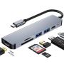KETTZ Adapter Tip C 6/1 4K HDMI/USBx2/SD/TF/USB-C/PD 87W KT-601G - slika 2