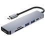 KETTZ Adapter Tip C 6/1 4K HDMI/USBx2/SD/TF/USB-C/PD 87W KT-601G - slika 1