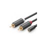 UGREEN AV102 3.5mm na 2 RCA M/F audio kabl 1m - slika 1