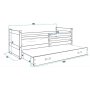 BALOO Bonny Krevet za dvoje 190x80 Pine beli - slika 2
