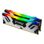 KINGSTON DIMM DDR5 48GB (2x24GB) 7200MHz KF572C38RSAK2-48 Fury Renegade Silver RGB XMP - slika 1