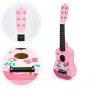 ECO TOYS Drvena gitara za decu sa metalnim žicama pink - slika 4