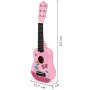 ECO TOYS Drvena gitara za decu sa metalnim žicama pink - slika 5