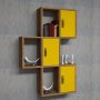 HANAH HOME Zidna polica Flora Walnut Yellow - slika 2