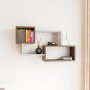 HANAH HOME Zidna polica Ayder Walnut White - slika 2