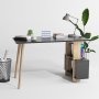 HANAH HOME Radni sto Lagomood Side Anthracite Oak - slika 3