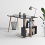 HANAH HOME Radni sto Lagomood Side Anthracite Oak - slika 4