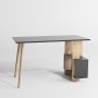 HANAH HOME Radni sto Lagomood Side Anthracite Oak - slika 1