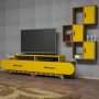 HANAH HOME TV polica Flora S Walnut Yellow - slika 3