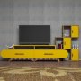 HANAH HOME TV polica Flora S Walnut Yellow - slika 4